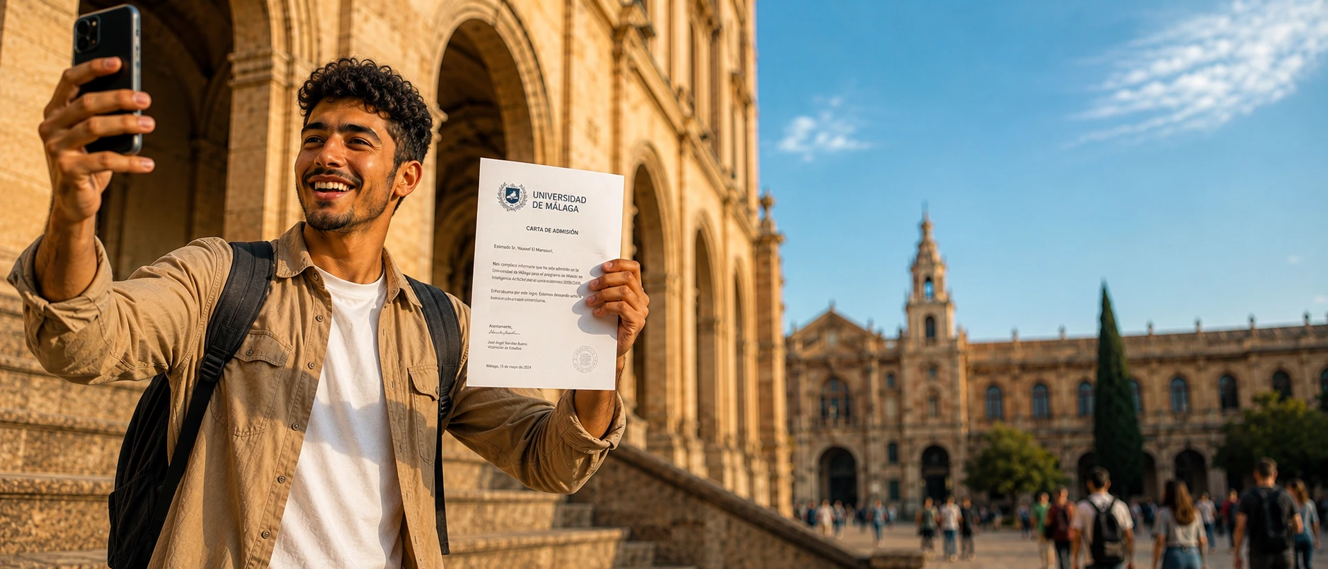Étudiant admis dans une université espagnole